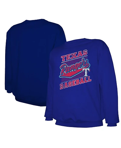 Stitches Men's Royal Texas Rangers Lightweight Crew Sweatshirt