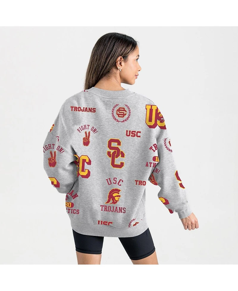 Gameday Couture Women's Gray Usc Trojans Always on Repeat Fleece Sweatshirt