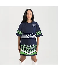 Gameday Couture Women's Navy Seattle Seahawks Perfect Score Vintage T-Shirt Dress