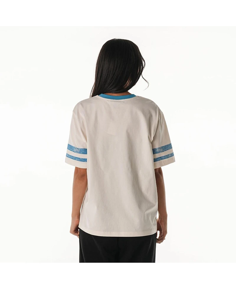 The Wild Collective Women's Cream Detroit Lions Vintage Drop Shoulder Oversized Boyfriend T-Shirt