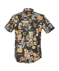 Reyn Spooner Men's Black San Diego Padres Dia De Los Muertos Performance Full-Button Aloha Shirt