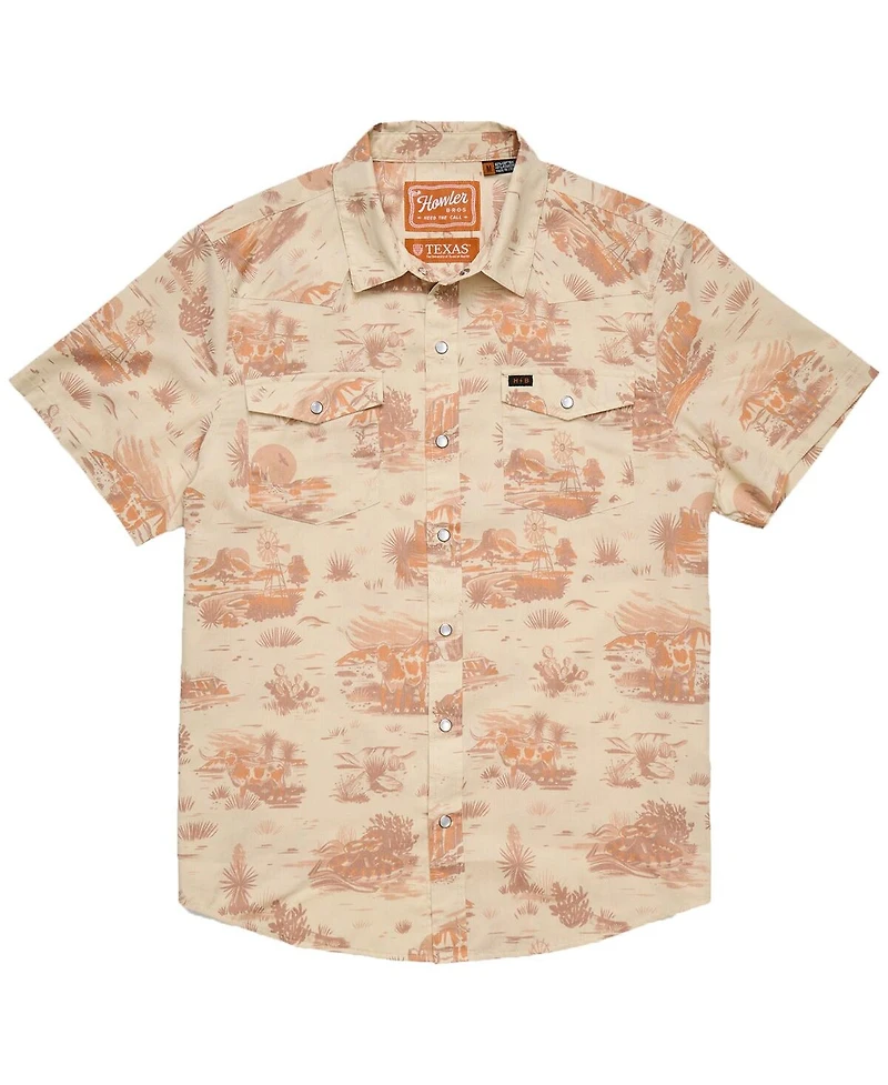 Howler Brothers Men's Tan Texas Longhorns Full-Snap Shirt