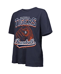 Majestic Women's Navy Detroit Tigers Oversized First Base T-Shirt
