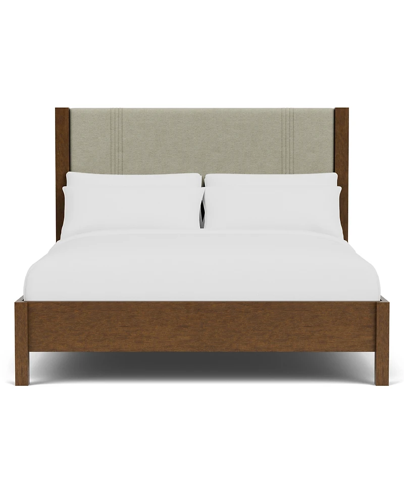 Furniture Davie Cracked Oak Wood 3-Pc. Queen Upholstered Set