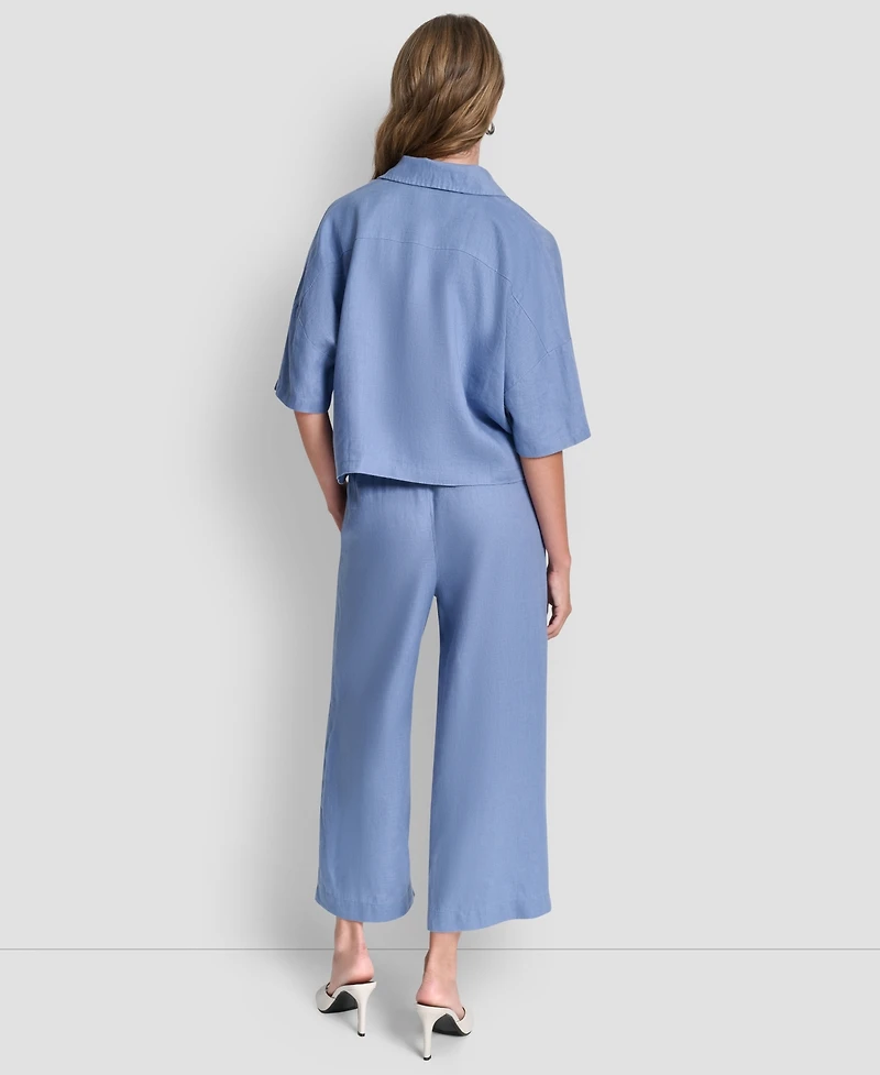 Dkny Women's Button-Front Dolman-Sleeve Linen Top