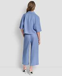 Dkny Women's Button-Front Dolman-Sleeve Linen Top