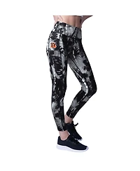 Msx by Michael Strahan Women's Black Cincinnati Bengals Serena Tie-Dye Leggings