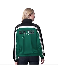 G-iii 4Her by Carl Banks Women's Green New York Jets Post Game Full-Zip Track Jacket