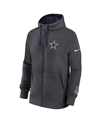 Nike Men's Anthracite Dallas Cowboys Primetime Club Full-Zip Hoodie