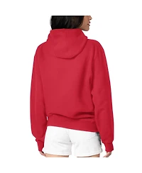 G-iii 4Her by Carl Banks Women's Red San Francisco 49ers Football Logo Fleece Tri-Blend Pullover Hoodie