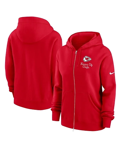 Nike Women's Red Kansas City Chiefs Phoenix Rewind Full-Zip Hoodie