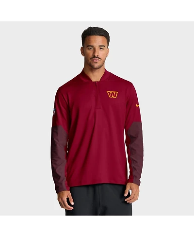 Nike Men's Burgundy Washington Commanders Sideline Dri-fit Half-Zip Pullover Hoodie