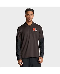 Nike Men's Brown Cleveland Browns Sideline Dri-fit Half-Zip Pullover Hoodie