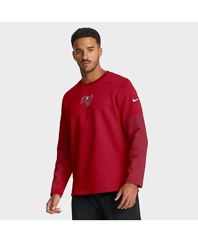 Nike Men's Red Tampa Bay Buccaneers Sideline Coach Therma-fit Long Sleeve T-Shirt