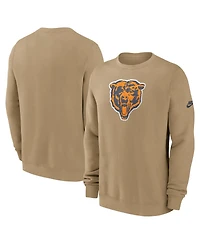 Nike Men's Tan Chicago Bears Swing Pass Rewind Club Pullover Sweatshirt