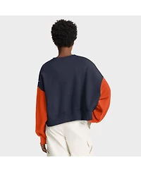 Nike Women's Navy Chicago Bears Oversized Color-Block Pullover Sweatshirt