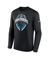 Nike Men's Black Carolina Panthers Primetime Legend Icon Performance Long Sleeve T-Shirt