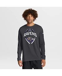 Nike Men's Anthracite Baltimore Ravens Primetime Legend Icon Performance Long Sleeve T-Shirt