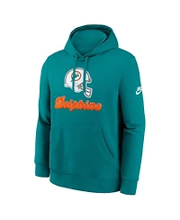Nike Men's Aqua Miami Dolphins Best Season Rewind Club Pullover Hoodie