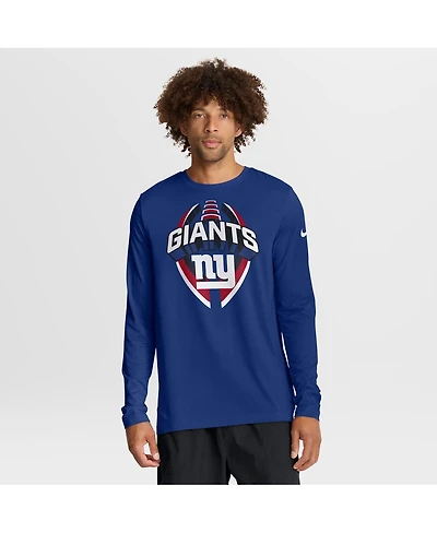 Nike Men's Royal New York Giants Primetime Legend Icon Performance Long Sleeve T-Shirt