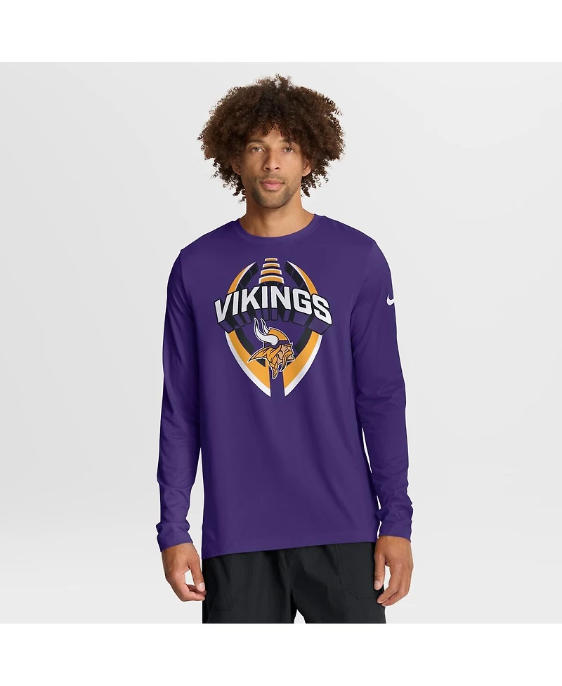 Nike Men's Purple Minnesota Vikings Primetime Legend Icon Performance Long Sleeve T-Shirt