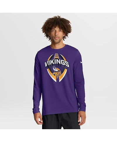 Nike Men's Purple Minnesota Vikings Primetime Legend Icon Performance Long Sleeve T-Shirt