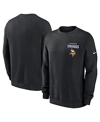 Nike Men's Black Minnesota Vikings Primetime Club Fleece Pullover Sweatshirt