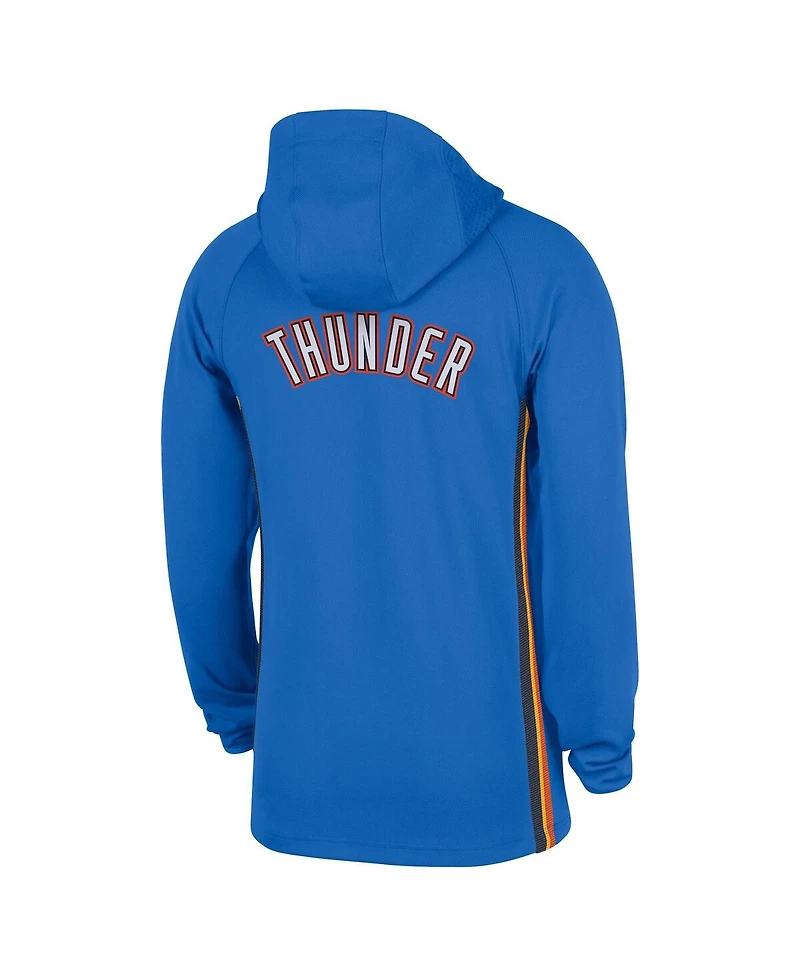 Nike Men's Blue Oklahoma City Thunder Authentic On Court Zone Quarter-Zip Dri-fit Hoodie Jacket
