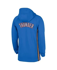 Nike Men's Blue Oklahoma City Thunder Authentic On Court Zone Quarter-Zip Dri-fit Hoodie Jacket