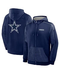 Fanatics Men's Navy Dallas Cowboys Checkdown Pass Full-Zip Hoodie