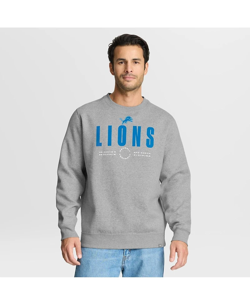 Fanatics Men's Heather Gray Detroit Lions Direct Handoff Legacy Pullover Sweatshirt