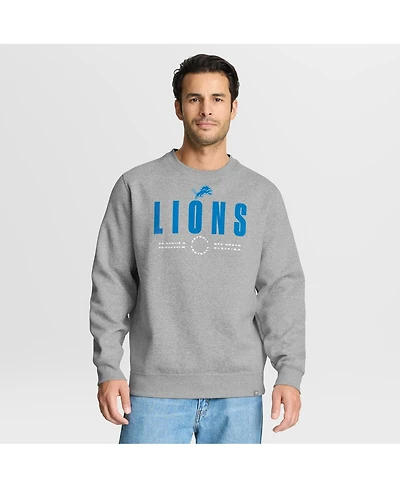 Fanatics Men's Heather Gray Detroit Lions Direct Handoff Legacy Pullover Sweatshirt