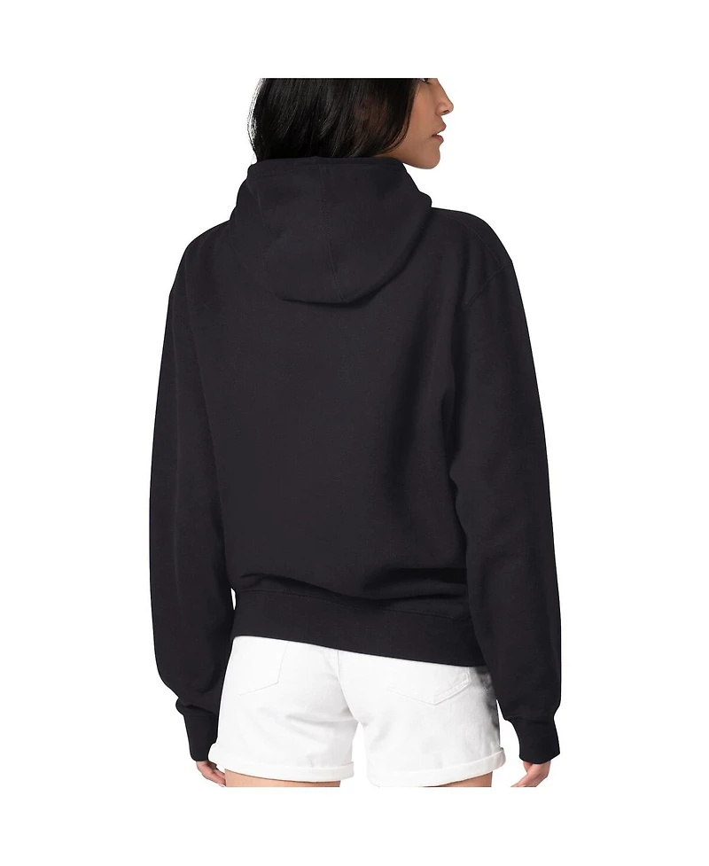 G-iii 4Her by Carl Banks Women's Black Detroit Lions Flowers Team Logo Graphic Fleece Pullover Hoodie