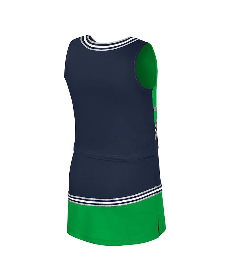 Colosseum Big Girls 2-Piece Navy Notre Dame Fighting Irish Lollipop Park Cheer Set