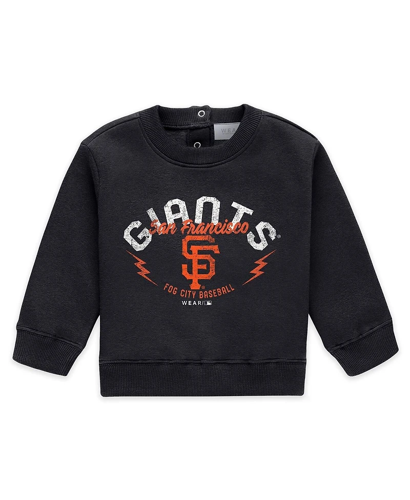 Wear by Erin Andrews Newborn 2-Piece Black San Francisco Giants Fleece Crewneck and Pants Set