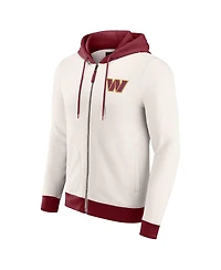 Darius Rucker Collection by Fanatics Men's Cream Washington Commanders Distressed Graphics Full-Zip Hoodie