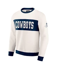 Darius Rucker Collection by Fanatics Men's Cream Dallas Cowboys Color block Crewneck Sweatshirt