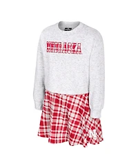 Colosseum Big Girls 2-Piece Gray Nebraska Huskers Marceline Plaid Skirt and Top Set