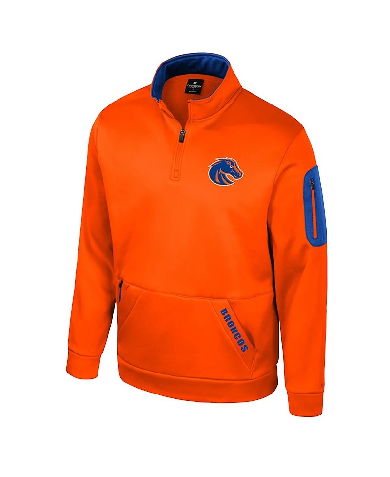 Colosseum Men's Orange Boise State Broncos Mainframe Quarter-Zip Fleece Jacket