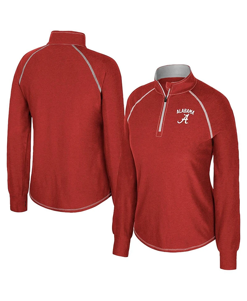 Colosseum Women's Crimson Alabama Crimson Tide Bikram Raglan Quarter-Zip Sweatshirt