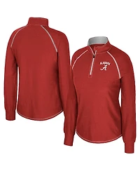 Colosseum Women's Crimson Alabama Crimson Tide Bikram Raglan Quarter-Zip Sweatshirt
