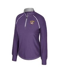 Colosseum Women's Purple Lsu Tigers Bikram Raglan Quarter-Zip Sweatshirt