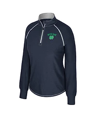 Colosseum Women's Navy Notre Dame Fighting Irish Bikram Raglan Quarter-Zip Sweatshirt