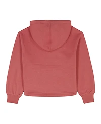 Calvin Klein Girls 7-16 Crossover Neck Cropped Pull-On Hoodie