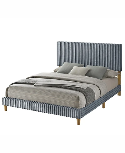 Best Quality Furniture Twin Corduroy Velvet Panel Bed