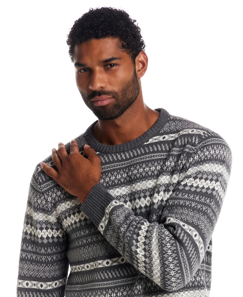 Weatherproof Vintage Men's Fair Isle Crewneck Sweater