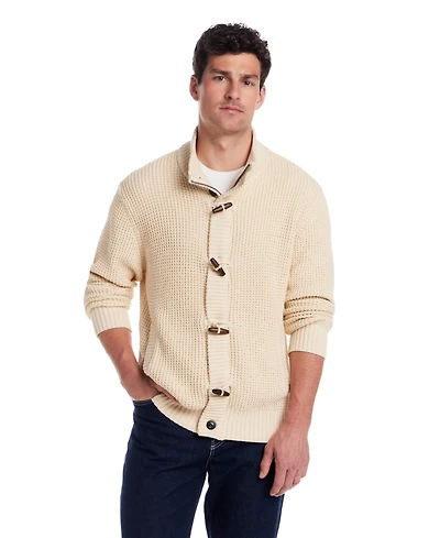 Weatherproof Vintage Men's Tuck Stitch Long Sleeves Sweater Jacket