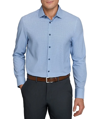 ConStruct Men's Spread Collar Plaid Dress Shirt