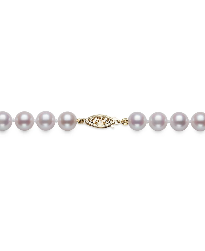 Belle de Mer Cultured Akoya Pearl (7-7.5mm) Necklace in 14k Gold