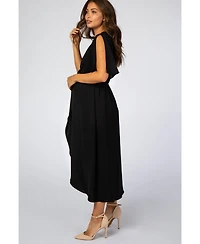 Pinkblush Maternity Black Open Sleeve Wrap Midi Dress